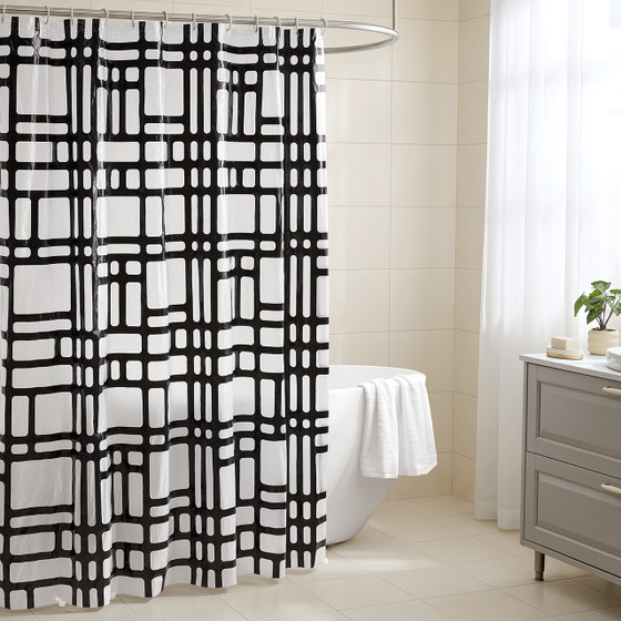 PEVA Dorm Shower Curtain - Elements Geo Design