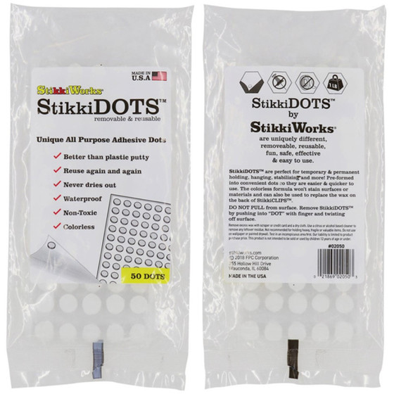 StikkiDOTS™ - Removable & Reusable Adhesive Dots - 50PC