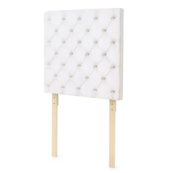 Extra Tall - Tufted Velvet Plush College Dorm Headboard - White