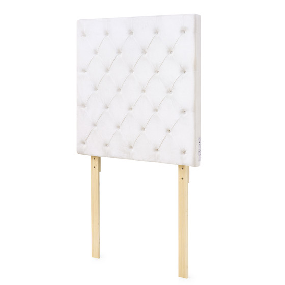 Extra Tall - Tufted Velvet Plush Outlet College Dorm Headboard - White