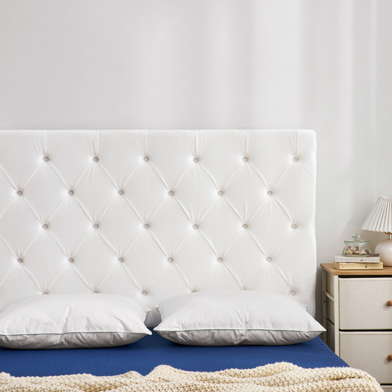 Full/Full XL - Tufted Velvet Plush Outlet College Dorm Headboard - White