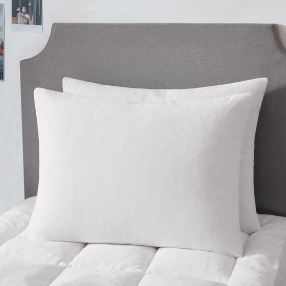 Coral Fleece College Pillow Protector (2-Pack) - Waterproof