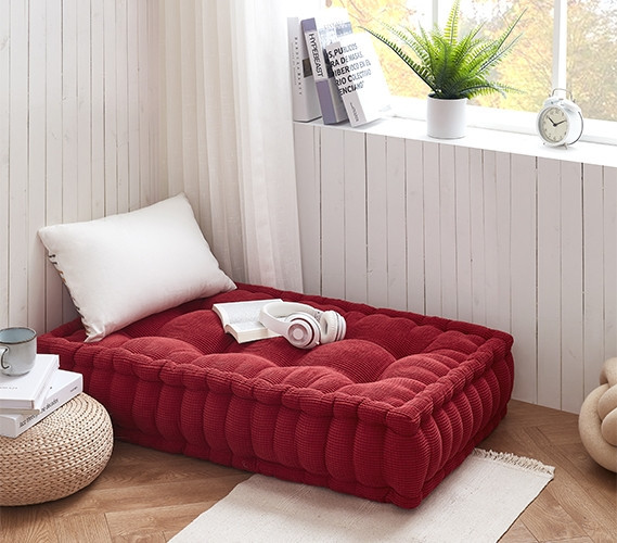 REFURB Rainha® - Ultra Thick Tufted Floor Pillow - Crimson