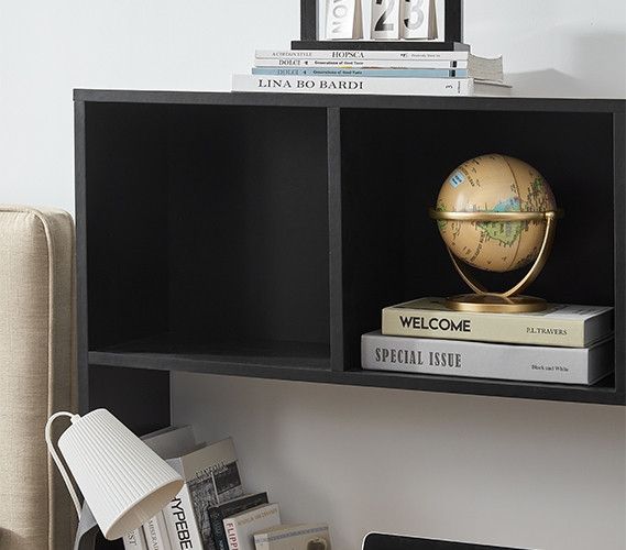 REFURB The College Cube - Dorm Desk Bookshelf - Black
