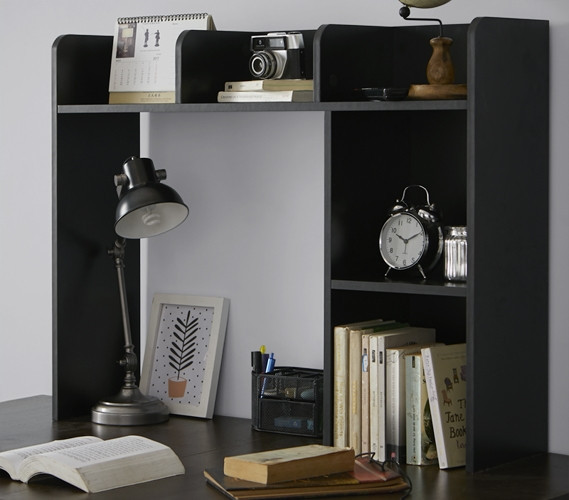 REFURB Classic Dorm Desk Bookshelf - Black
