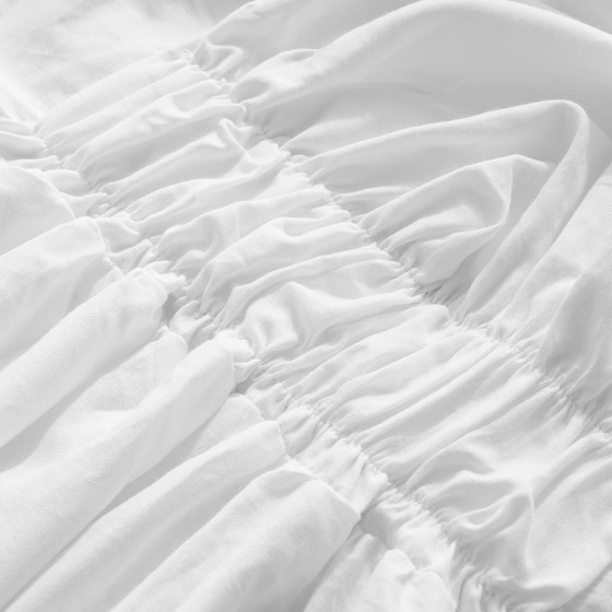 Cotton Dorm Desk Skirt - Farmhouse White