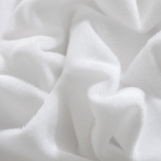 Luxury Plush Dorm Desk Skirt - White