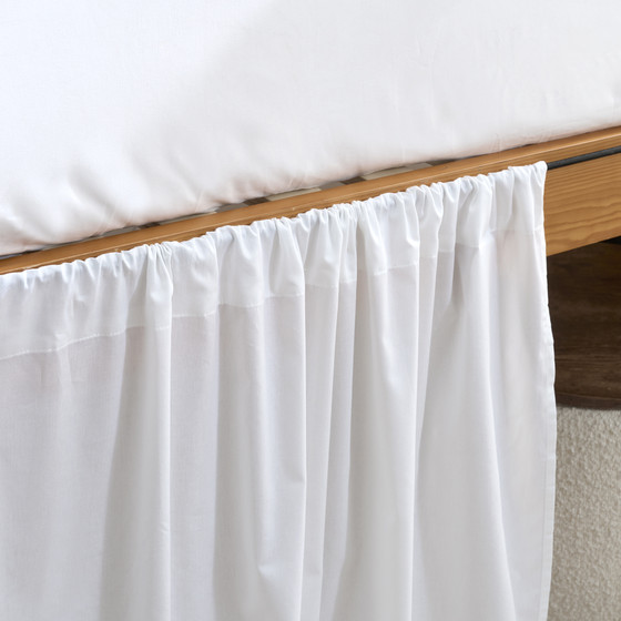 Cotton Dorm Bungee Bed Skirt 3 Panel Set - Farmhouse White