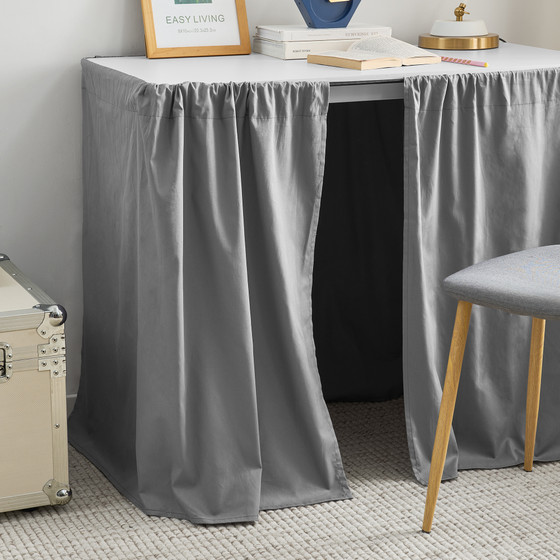 Cotton Dorm Bungee Desk Skirt - Slate Gray