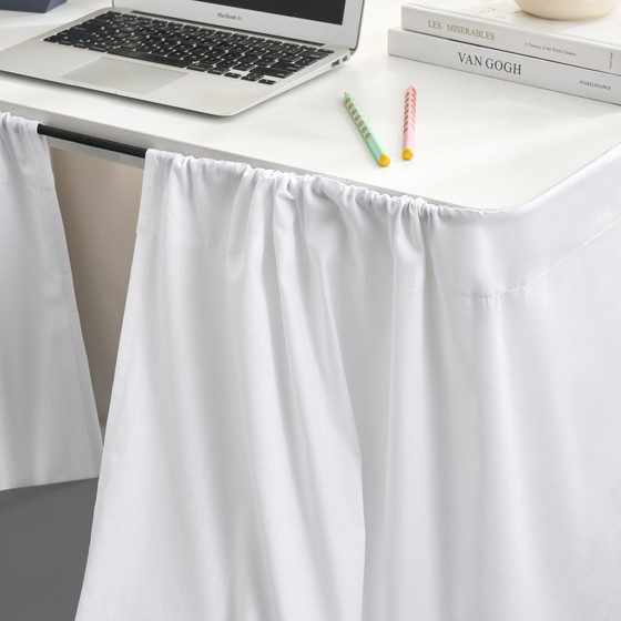 Cotton Dorm Bungee Desk Skirt - Farmhouse White