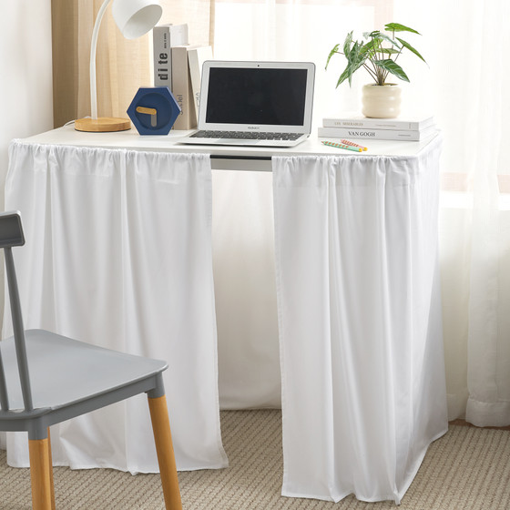 Cotton Dorm Bungee Desk Skirt - Farmhouse White