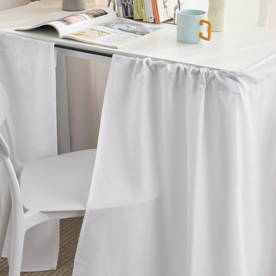 Cotton Dorm Bungee Desk Skirt - White