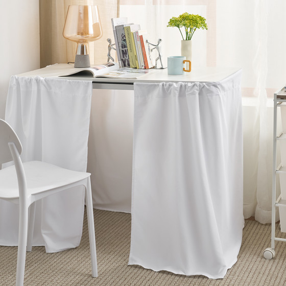 Microfiber Dorm Bungee Desk Skirt - White