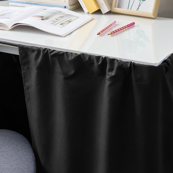 Microfiber Dorm Bungee Desk Skirt - Black
