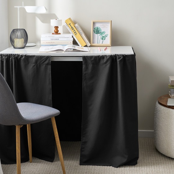 Microfiber Dorm Bungee Desk Skirt - Black