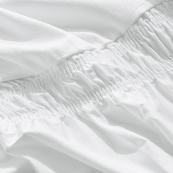 Standard Pleated Cotton Dorm Desk Skirt - White