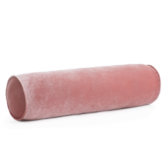 Rainha® Velvet Dutch Ruffled, Euro & Bolster Pillow Set - Calm Pink