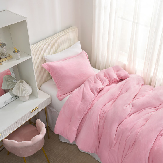 Thicker Than Thick® - Coma Inducer® Twin XL Comforter Set - Standard Plush Filling - Cool Pink