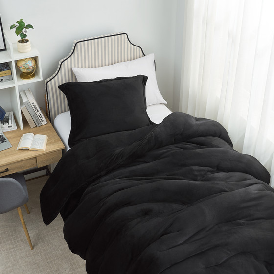 Thicker Than Thick® - Coma Inducer® Twin XL Comforter Set - Standard Plush Filling - Real Black
