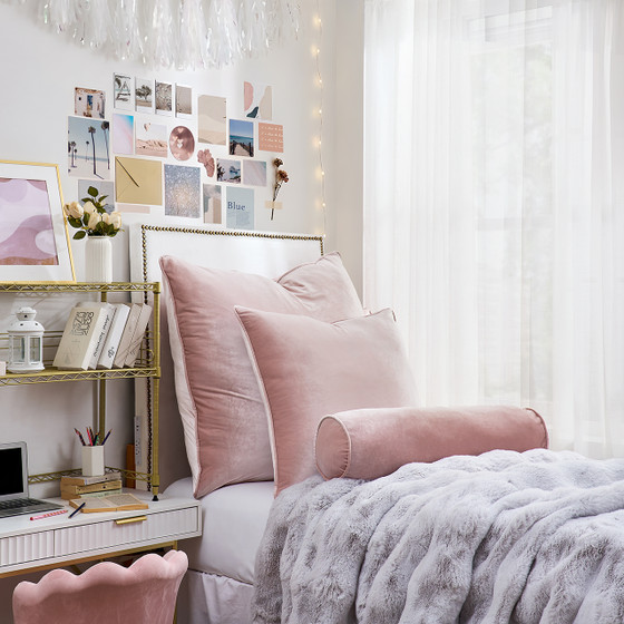 Rainha® Velvet Dutch Euro Pillow - Calm Pink