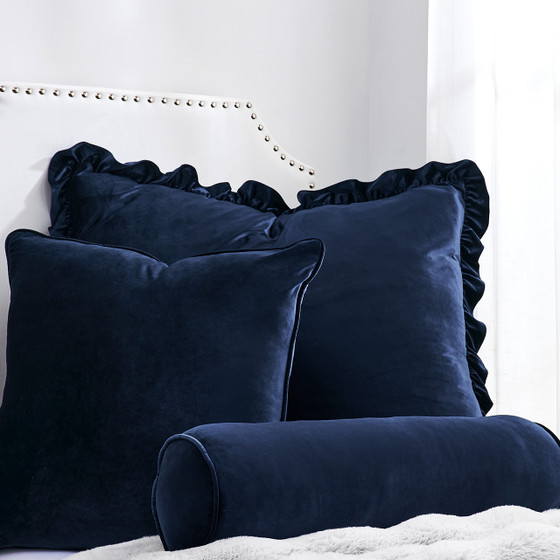Rainha® Velvet Euro Pillow - Navy
