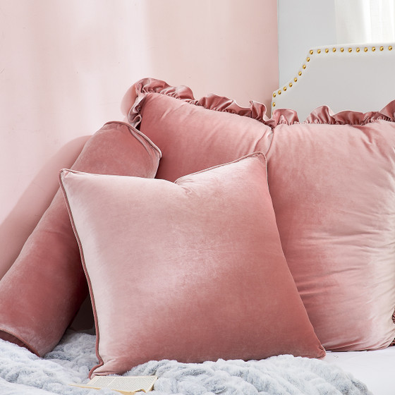 Rainha® Velvet Euro Pillow - Calm Pink