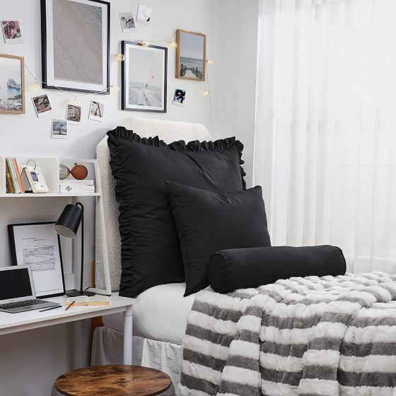 Rainha® Cotton Euro Pillow - Black