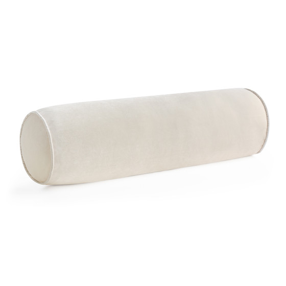 Rainha® Velvet Bolster Pillow - Creamy Beige