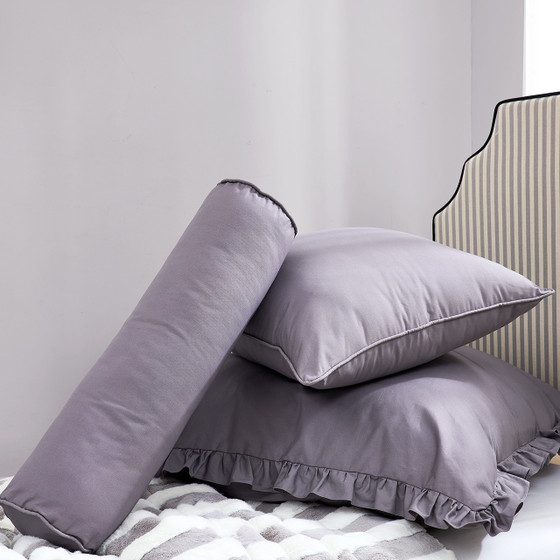 Rainha® Cotton Bolster Pillow - Taupe Gray
