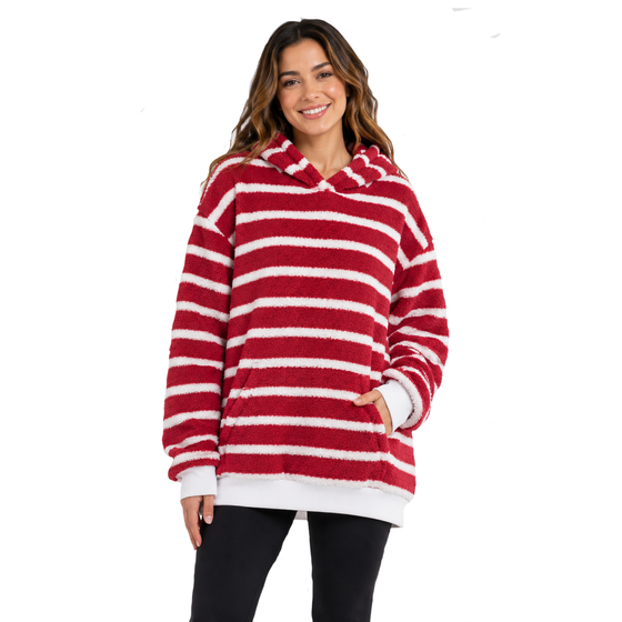 Coma Hoodie™ - Looks Soft - Red & White Stripe