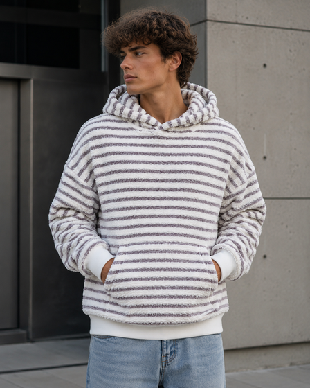Coma Hoodie - Gray Stripe - Men's