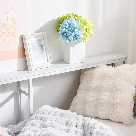 Suprima® Dorm Bedside Console - Single Shelf with Outlet - White