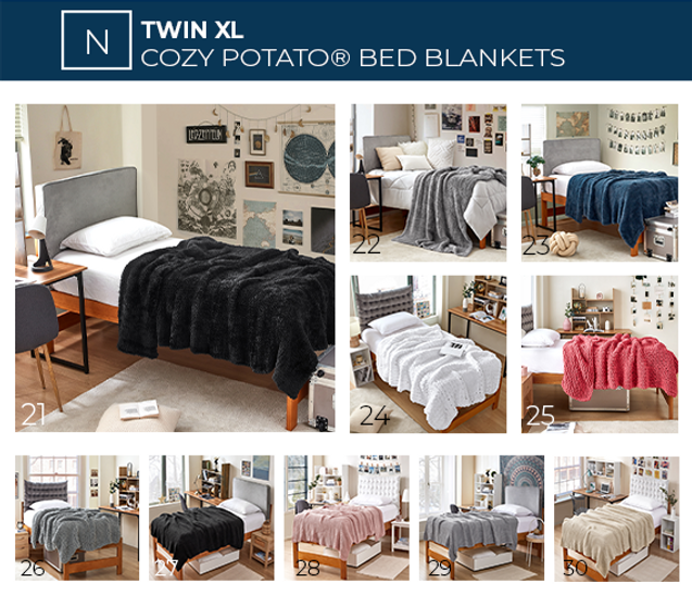 Standard Size Dorm Pillow 2 Pack College Bedding Kit with Essential Dorm Bedding Accessories