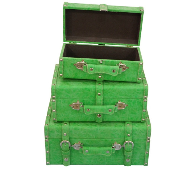 College-Ave Mini-Trunks (Set of 3) - Lime Dorm Essentials Dorm Room Decor