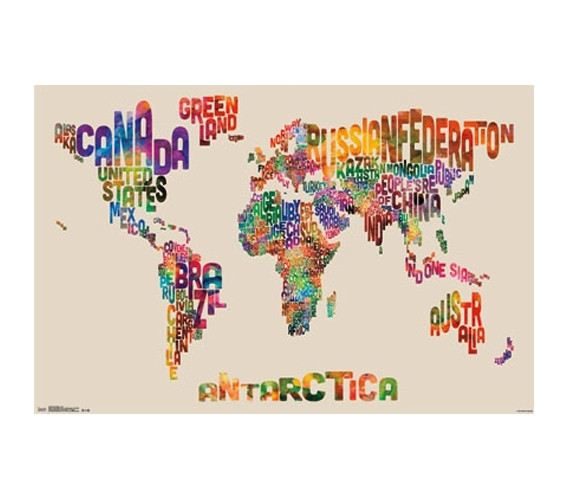 World Map Color Poster - Best Dorm Room Decor