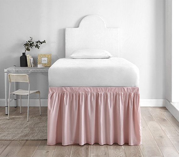 Extra Long Bed Skirt Panel Set College Bedding Essentials Twin XL Extra Long Bedskirt With Ties