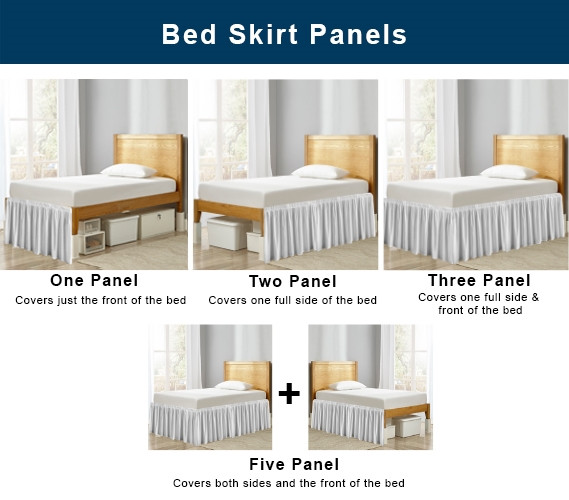 Extra Long Bed Skirt Panel Set College Bedding Essentials Twin XL Extra Long Bedskirt With Ties