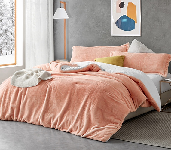 Extra Long Twin Comforter Set Cozy College Blanket Pink Faux Fur Dorm Bedding Fluffy Luxury Bedspread