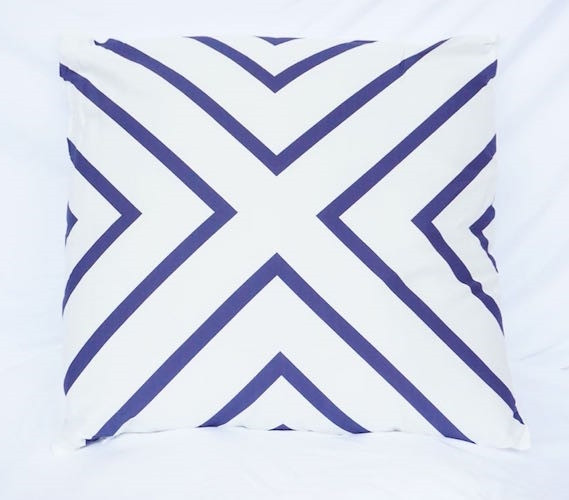 Dorm Decor College Cotton Throw Pillow X Marks the Spot Dark Blue