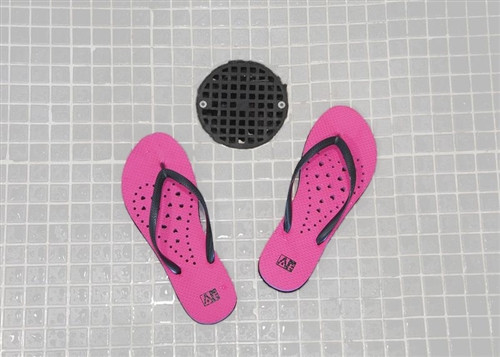 Showaflops - Women's Antimicrobial Shower Sandal - Hot Pink/Black - Needed For College