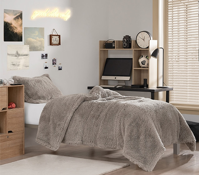 Dorm Room Bedding Essentials High Quality Twin Extra Long Comforter Set Faux Fur Blanket