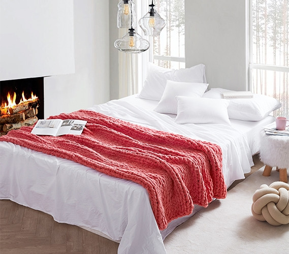Designer Twin XL Bedding - Cozy Potato - Chenille Chunky Knit