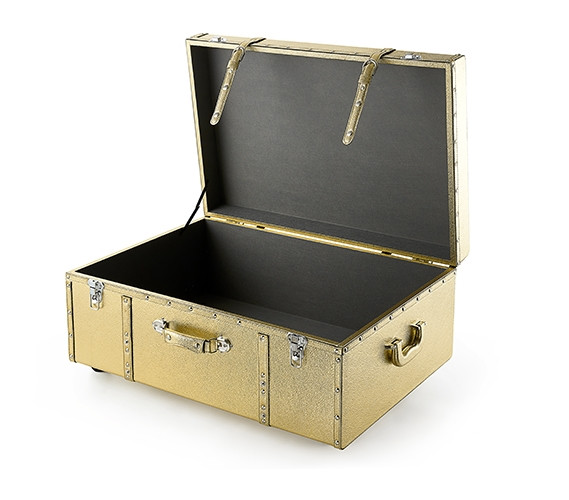 Glam Dorm Room Decor Ideas Space Saving Organization Ideas College Footlocker Trunk with Wheels and Handle  Trendy Storage Chest Coffee Table