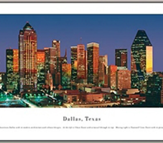 Dallas, Texas - Vibrant Panorama Dorm Room Decorations