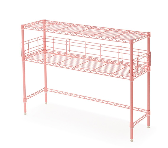 Pink Wire Desk Organizer - Suprima Desktop Carbon Steel Bookshelf