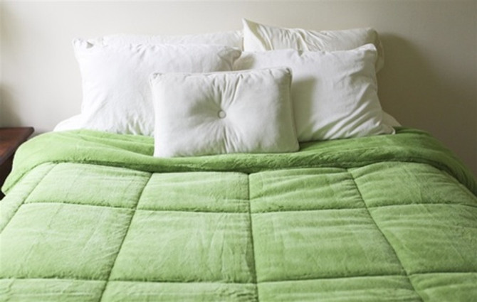 College Plush Comforter - Avocado Green - Twin XL Dorm Room Bedding