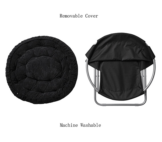 Comfort Padded Moon Chair - Black - DormCo
