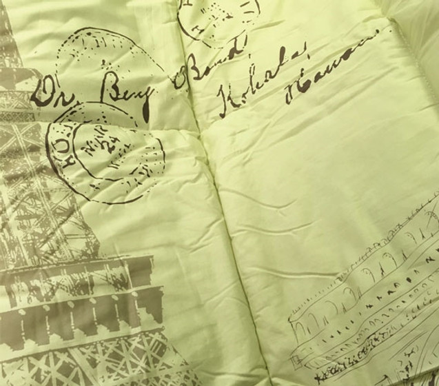 Extra Long Twin Comforter Set Map Eiffel Tower Designer Dorm Bedding College Dorm Essentials