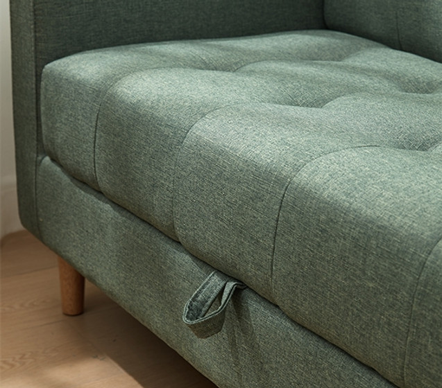 Cool Dorm Furniture Small Green Tufted Couch with Storage Underneath Space Saving College Essentials