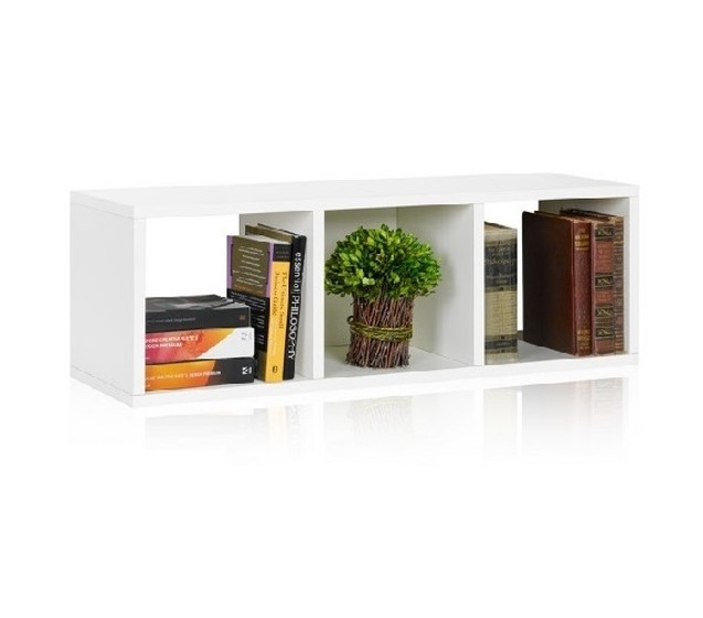 3 Cube Dorm Storage Bench White - Way Basics Dorm Storage Solutions